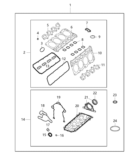 2016 Dodge Durango  Gasket-Cylinder Head Diagram for 53022307AB