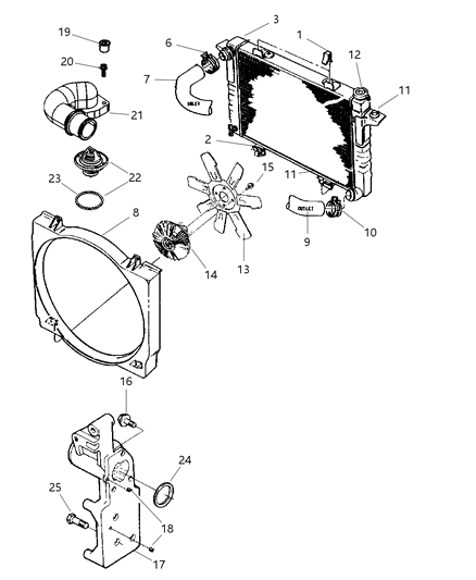 2003 Dodge Ram 1500  SHROUD-Fan Diagram for 52028912AD
