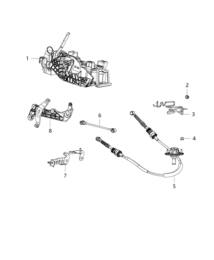 2020 Jeep Wrangler  SHIFTER-Transfer Case Diagram for 4670725AA