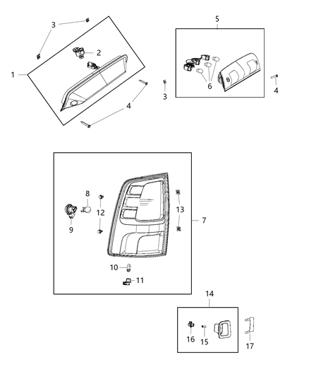 2018 Ram 3500  Lamp-Center High Mounted Stop Diagram for 55372082AF