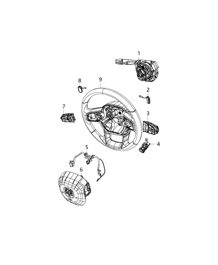 2021 Ram 1500  Switch-Multifunction Diagram for 68518437AA