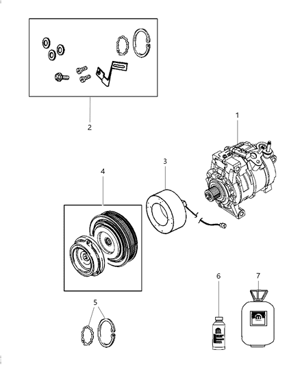 2009 Dodge Challenger  Coil-Air Conditioning Clutch Diagram for 68000489AB