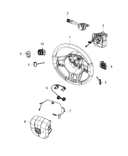2017 Ram 2500  Air Bag Clockspring Diagram for 68110739AE