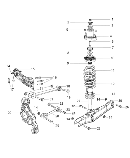 2014 Chrysler 200  ISOLATOR-Spring Diagram for 5085405AC