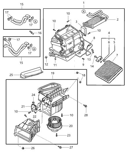 2003 Dodge Stratus Screw-A/C Housing Diagram for MB899699