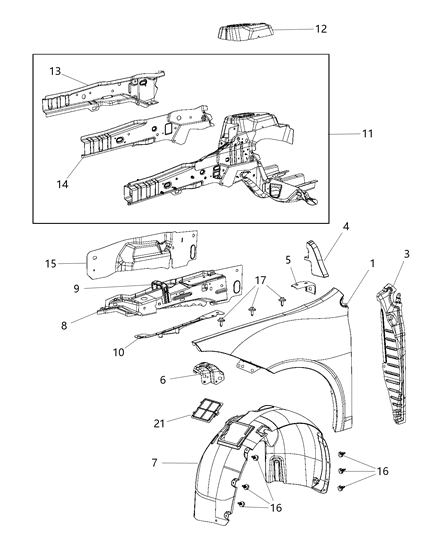 2013 Dodge Dart  WEATHERST Diagram for 68082788AB
