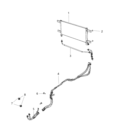2020 Ram 3500  Cooler-Transmission Oil Diagram for 68322494AC