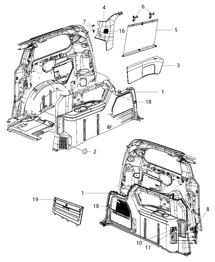 2016 Chrysler Town & Country  Loop-Cargo Tie Down Diagram for 68256820AA