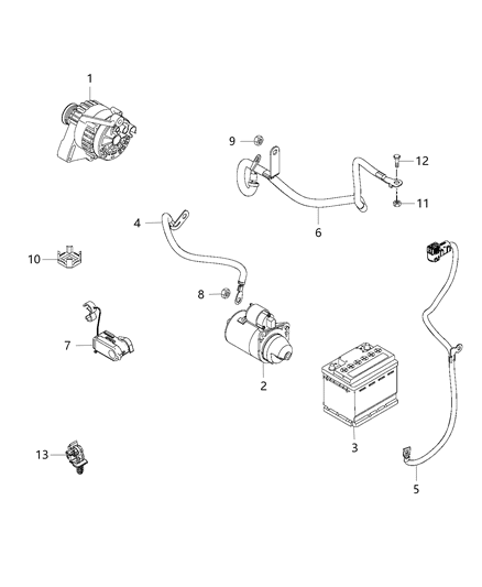 2015 Jeep Renegade  Battery Positive Wiring Diagram for 68254778AA