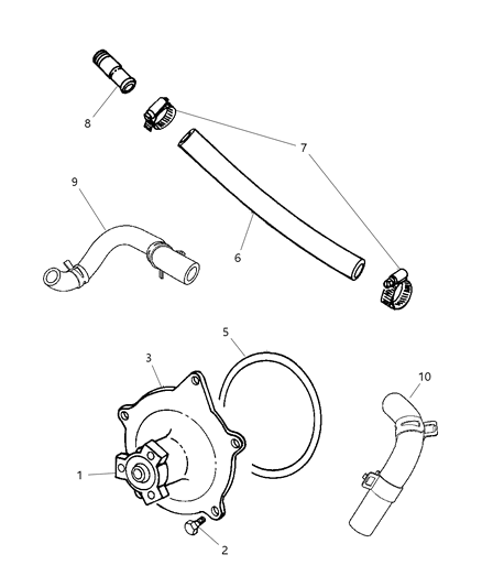 2000 Dodge Caravan Pump Pkg-Water Diagram for 05010898AA