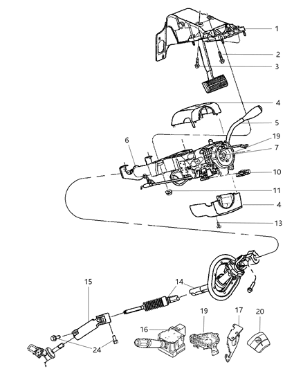 2007 Dodge Ram 2500  Steering Column Intermediat Shaft Diagram for 55351285AB