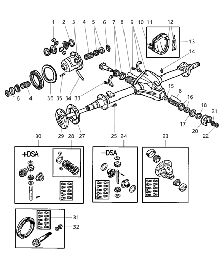 2001 Dodge Ram 3500  Bearing-Drive Pinion Diagram for 4746979