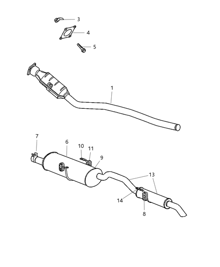 2007 Chrysler Town & Country Catalytic Converter Diagram for 5110150AA