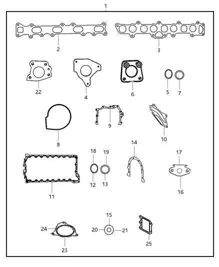 2011 Chrysler Town & Country Gasket-Turbo Exhaust Outlet Diagram for 68027588AA