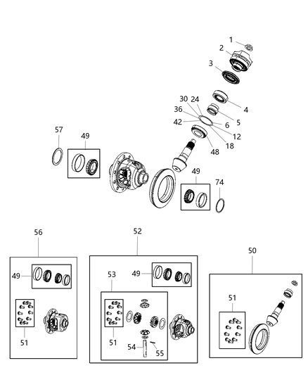 2021 Jeep Wrangler  PINION FLANGE Diagram for 68398370AA