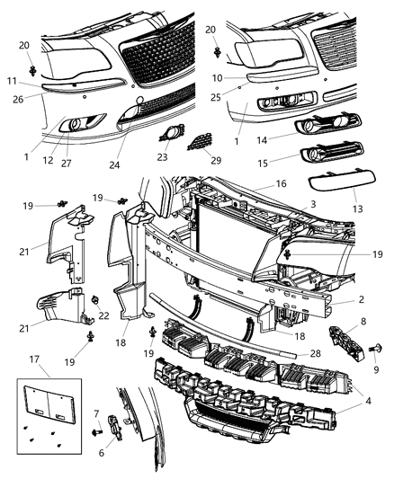 2014 Chrysler 300  Bracket-FASCIA Support Diagram for 57010744AE