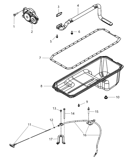 2008 Dodge Ram 3500  Pan-Engine Oil Diagram for 68035413AA