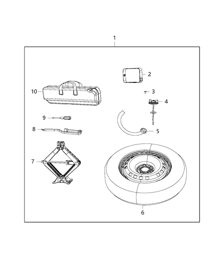 2019 Jeep Renegade  Spare Compact Diagram for 68440151AA