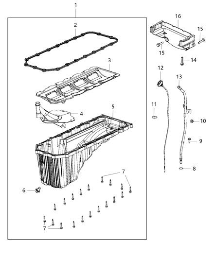 2019 Dodge Durango  Pan-Engine Oil Diagram for 68160481AC