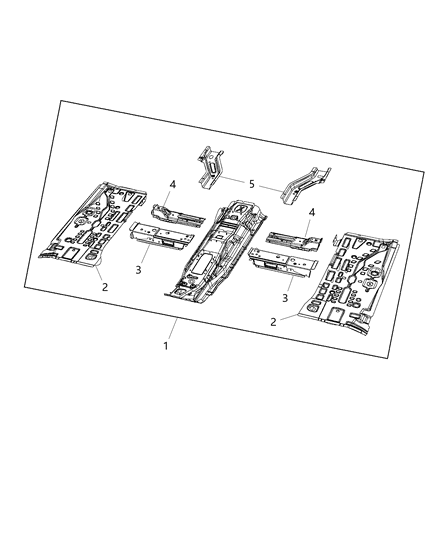 2018 Jeep Renegade  Rail-Front Floor Pan Diagram for 68246075AA