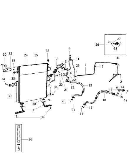 2011 Ram 2500  CONDENSER-Air Conditioning Diagram for 55056967AD