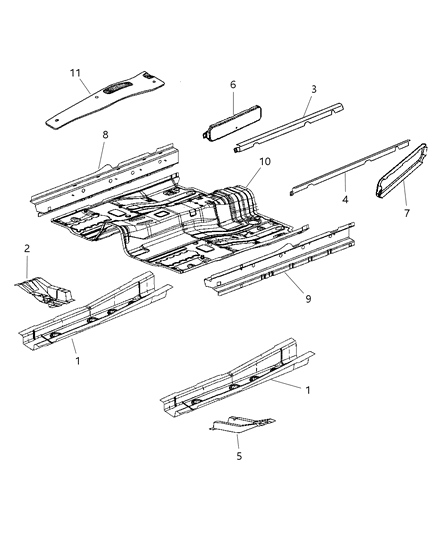 2007 Dodge Caliber SIDEMEMBE-Floor Diagram for 5115439AA