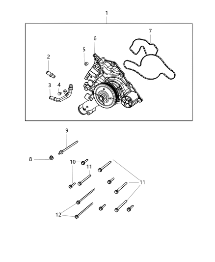 2020 Ram 1500  Water Pump Diagram for 68346912AA