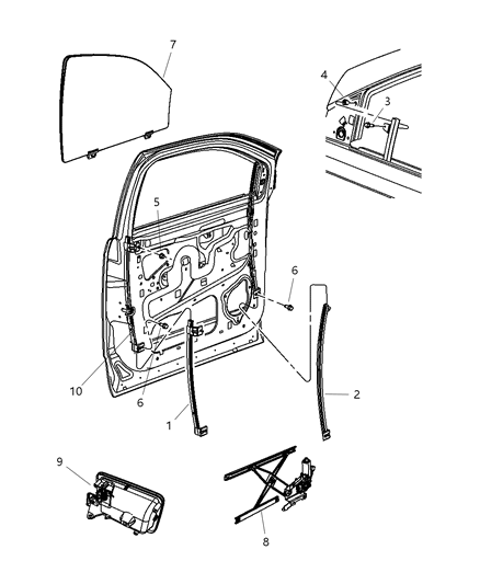2007 Dodge Durango  Glass-Door Diagram for 55362082AD
