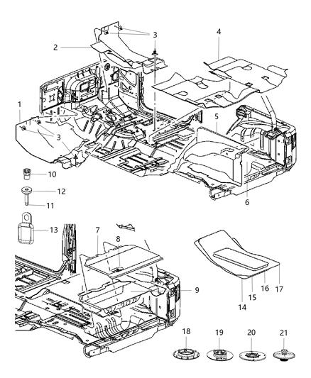 2016 Jeep Wrangler  Bolt-Header Point Diagram for 6506759AA