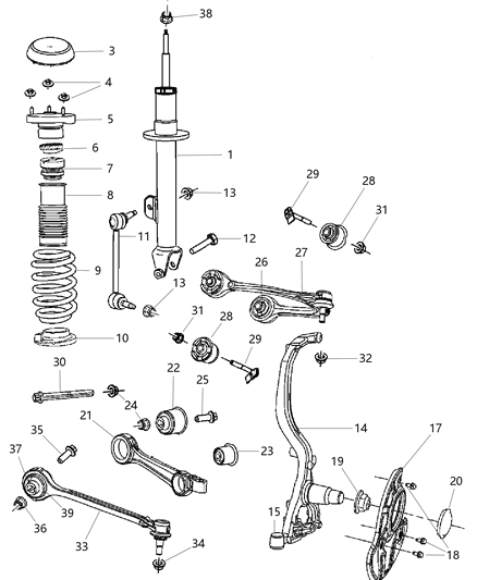 2006 Chrysler 300  Shock-Suspension Diagram for 4854576AA