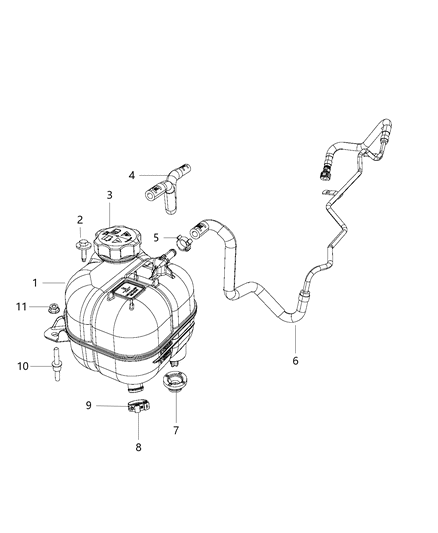 2014 Jeep Cherokee  Cap-Coolant Recovery Bottle Diagram for 68096261AA
