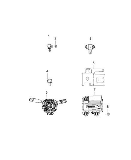 2015 Jeep Cherokee  Air Bag Clockspring Diagram for 68141120AH