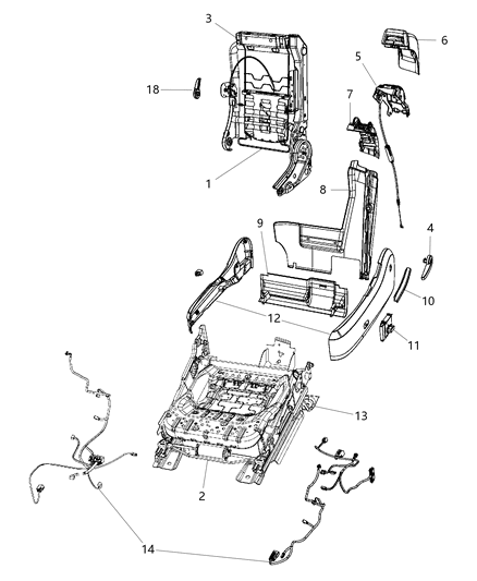 2008 Chrysler Sebring Handle-Seat Back Diagram for 1HM131DBAA