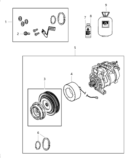 2016 Ram 3500  COMPRESOR-Air Conditioning Diagram for 55111444AB