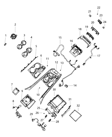 2021 Dodge Durango  Mat-SHIFTER Bezel Diagram for 68520009AA