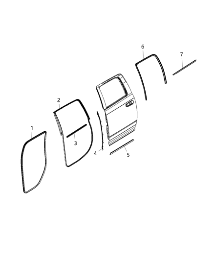 2020 Ram 2500  W/STRIP-Rear Door Belt Outer Diagram for 68245334AD