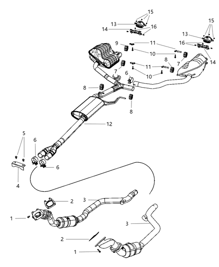 2012 Chrysler 300  Brace-Exhaust Pipe Diagram for 4578287AB
