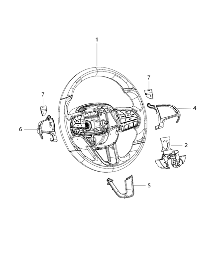 2020 Dodge Challenger  Bezel-Steering Wheel Diagram for 6WC05NA5AA