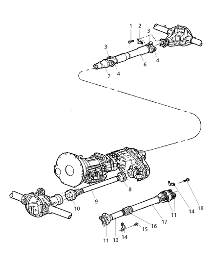 2001 Jeep Grand Cherokee  U-Joint Diagram for 5014062AA