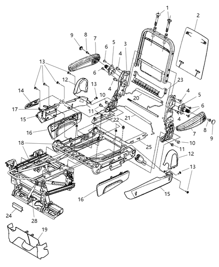 2006 Dodge Caravan  Shield-RECLINER Diagram for 1AL861D5AA