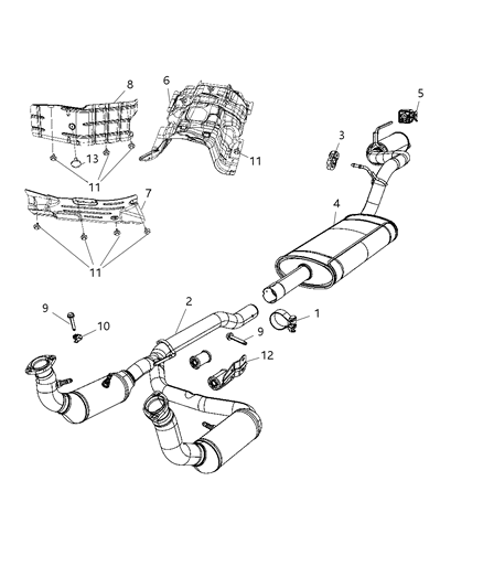 2008 Dodge Nitro  Catalytic Converter Diagram for 52125332AE