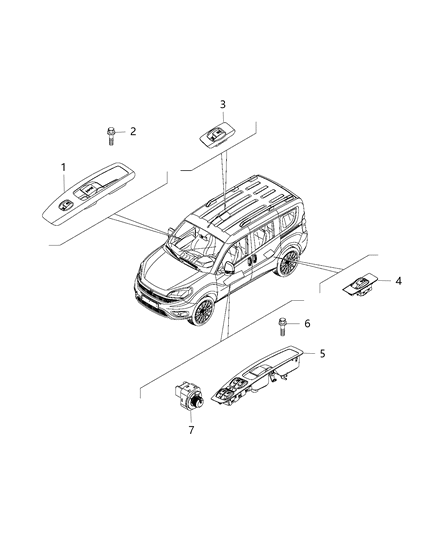 2017 Ram ProMaster City  Switch-Mirror Diagram for 5SS81JXWAA