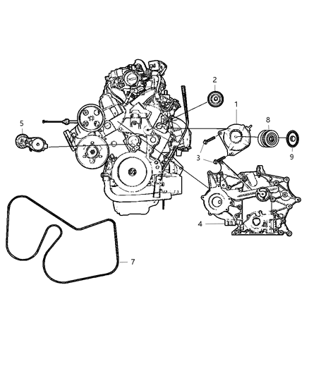 2007 Dodge Grand Caravan  Pulley-Idler Diagram for 4792581AB