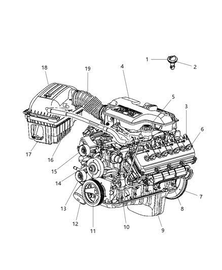 2006 Dodge Ram 1500  Hose-CRANKCASE Vent Diagram for 53032811AA