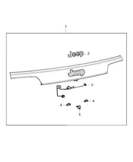 2018 Jeep Grand Cherokee  APPLIQUE-License Lamp Diagram for 1WD54GTWAF