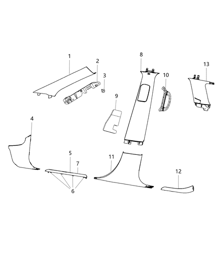 2018 Jeep Grand Cherokee  Handle-Grab Diagram for 6EM32DX9AA