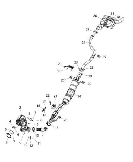 2019 Jeep Wrangler  Clamp-Exhaust Diagram for 68334692AA