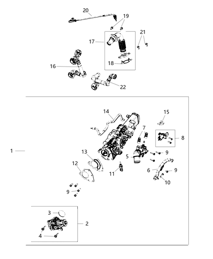 2019 Jeep Cherokee  Egr Tube Flange Gasket Diagram for 68425324AA