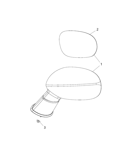 2020 Dodge Challenger  Mirror-Outside Rearview Diagram for 6WA35NVPAA