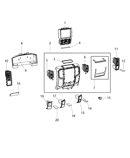 2020 Ram 1500  Pan Head Diagram for 68458867AA